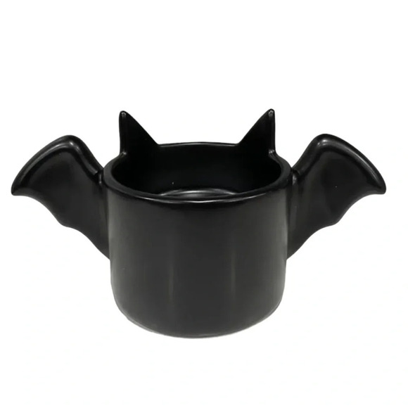 BATH & BODY WORKS Halloween Vampire Bat Three 3 Wick Ceramic Candle Holder NWT - Picture 2 of 5